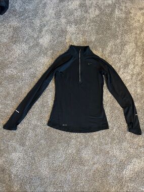 Nike Black Dri-FIT Half-Zip Long Sleeve Athletic Top